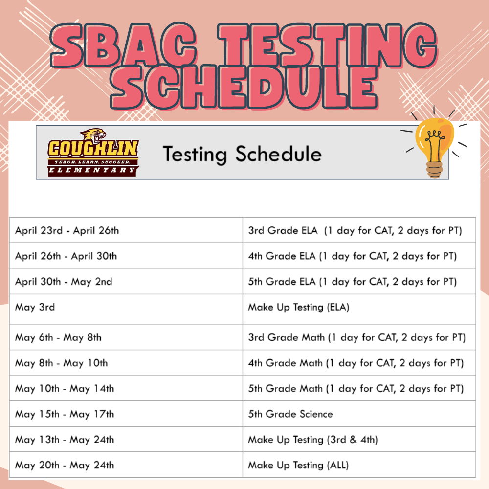 SBAC Testing Schedule Dates